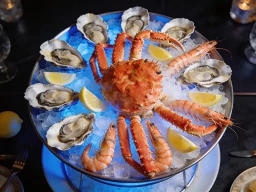 Raw bar tower with fresh shellfish